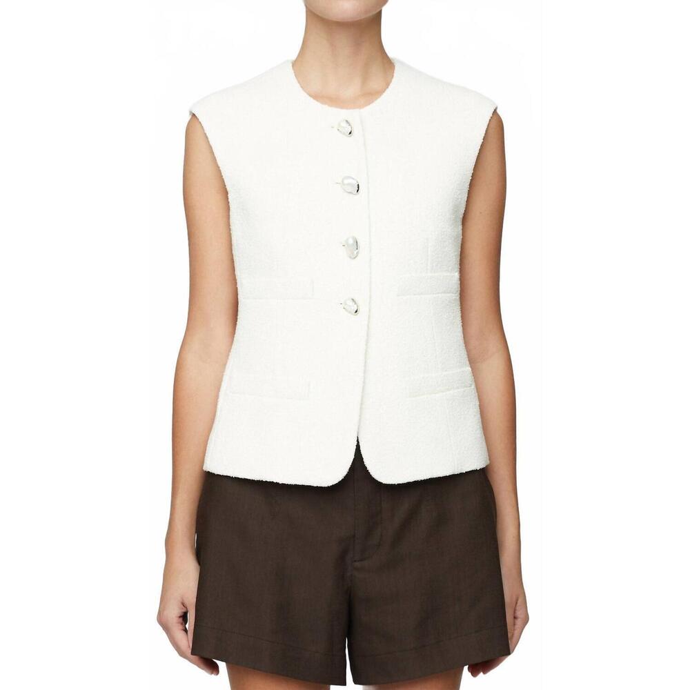 NEW A.L.C. georgie button down vest in pearl